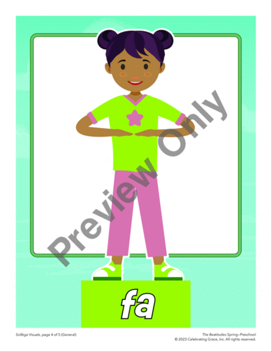 The Beatitudes Preschool Curriculum Spring Unison Choir scores gallery preview page 16