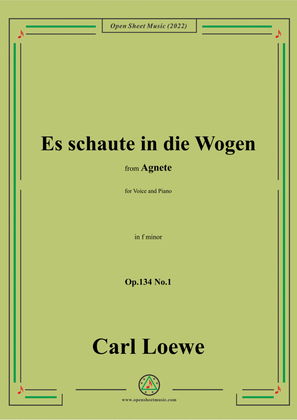Book cover for Loewe-Es schaute in die Wogen,in f minor,Op.134 No.1,from Agnete