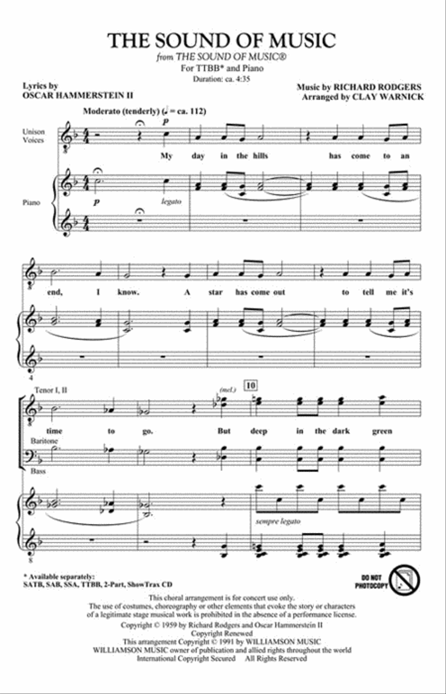 The Sound of Music The Sound of Music TTBB scores gallery preview page 2