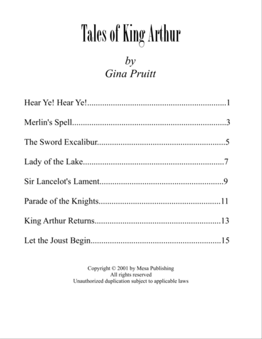 Tales of King Arthur Piano Solo scores gallery preview page 2