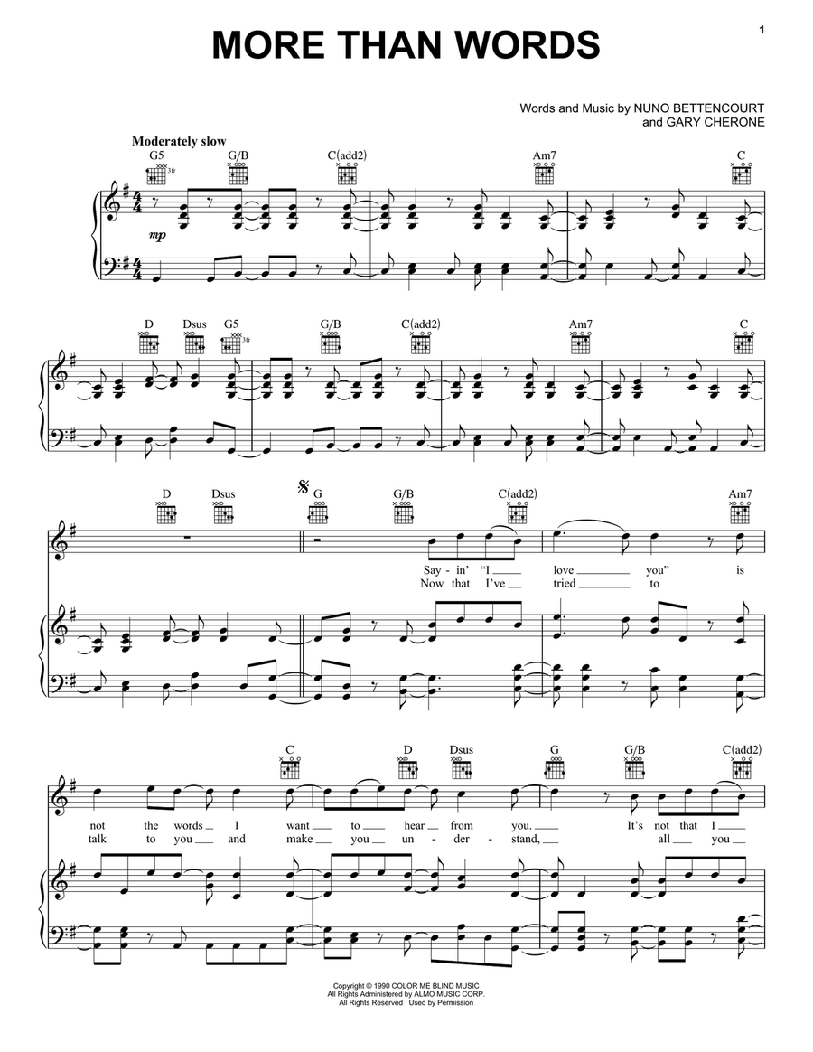 More Than Words Acoustic Guitar scores gallery preview page 1