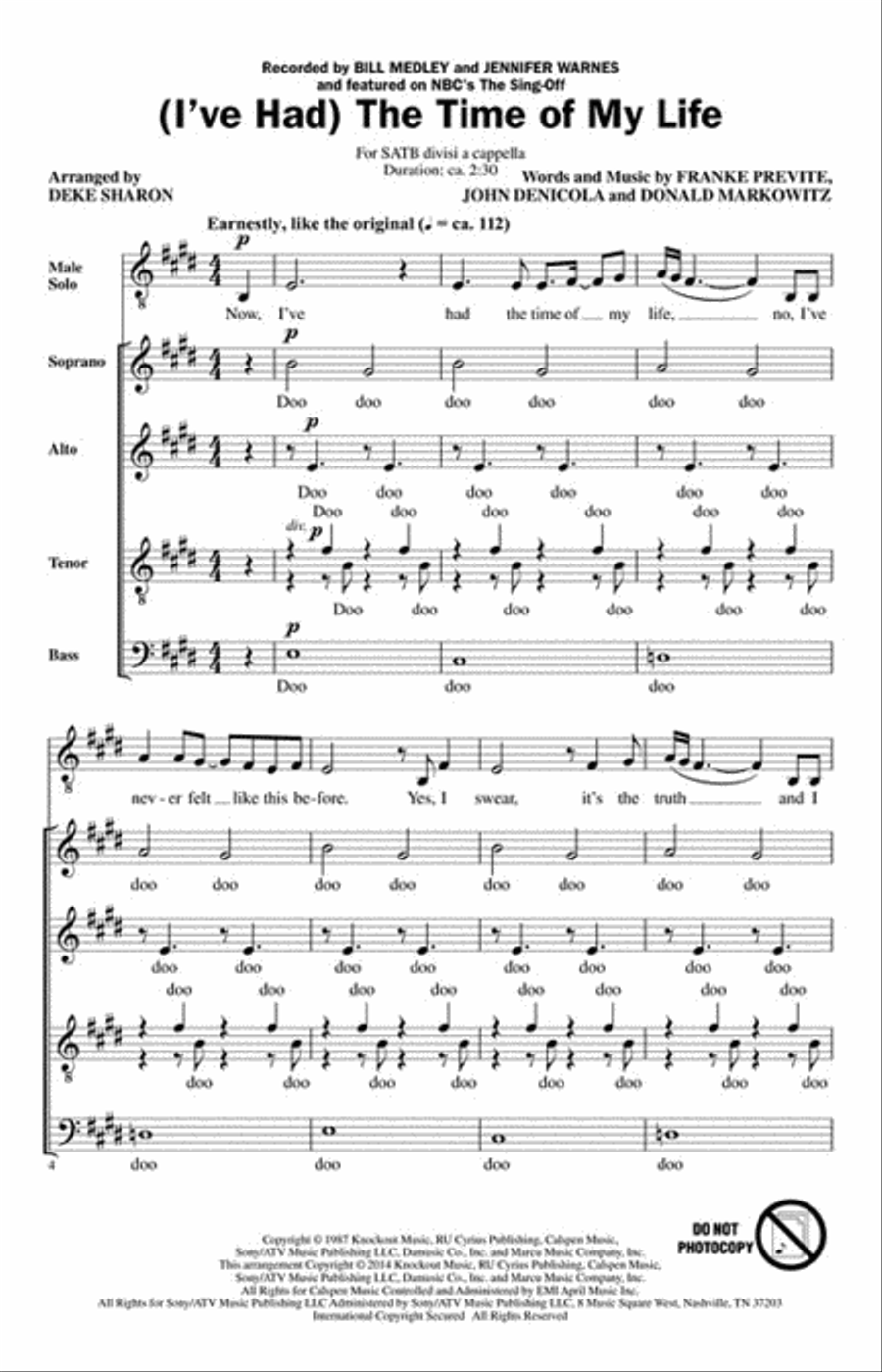 (I've Had) The Time of My Life Divisi scores gallery preview page 2