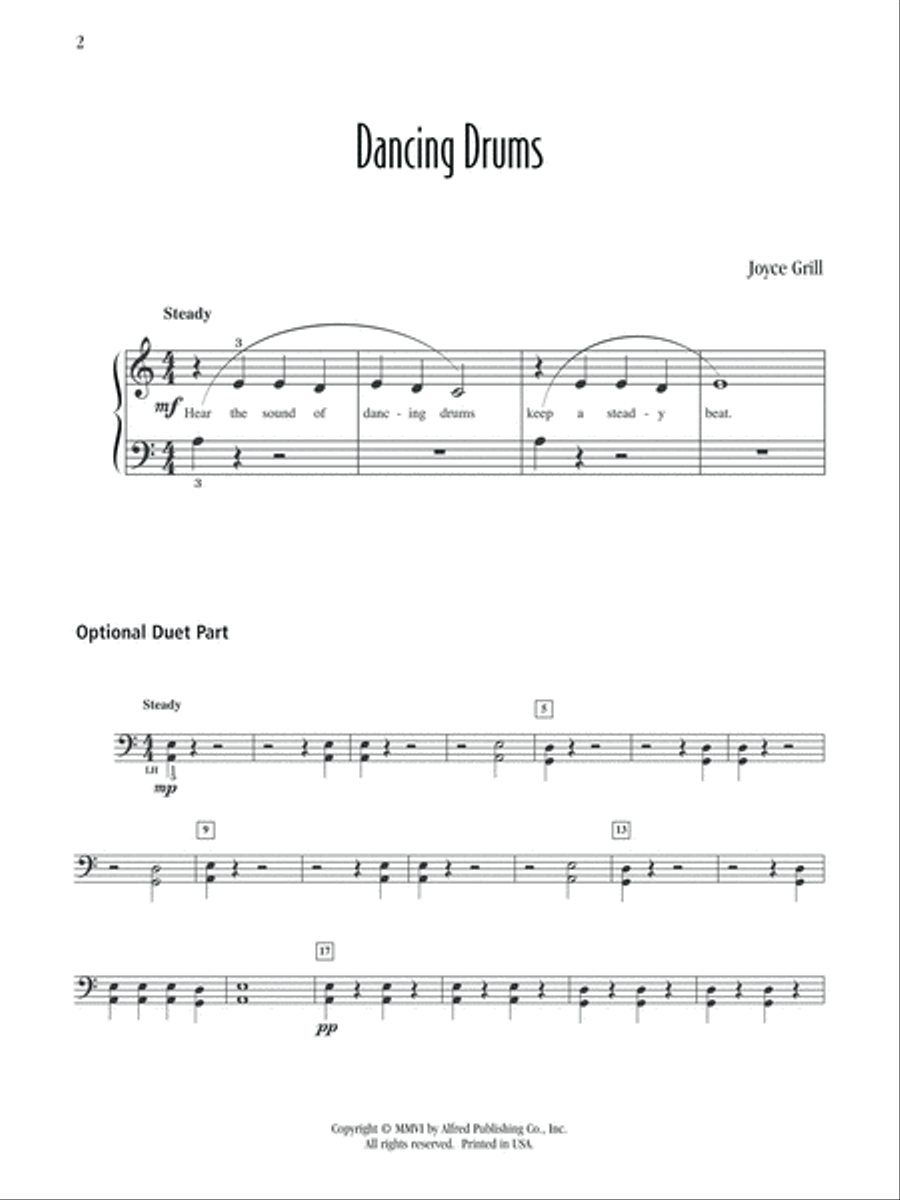 Dancing Drums Easy Piano scores gallery preview page 2
