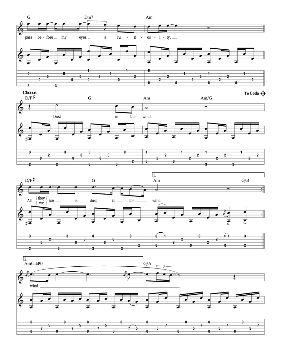 Dust In The Wind Acoustic Guitar scores gallery preview page 3