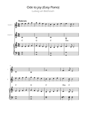 Ode To Joy - Easy Volin Duet w/ piano accompaniment