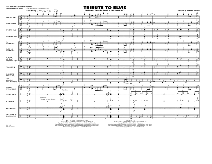 Tribute To Elvis Dont Be Cruel And All Shook Up - Full Score Score scores gallery preview page 1