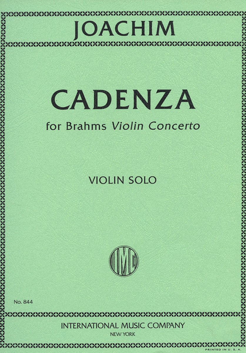 Cadenzas For Brahms'S Violin Concerto
