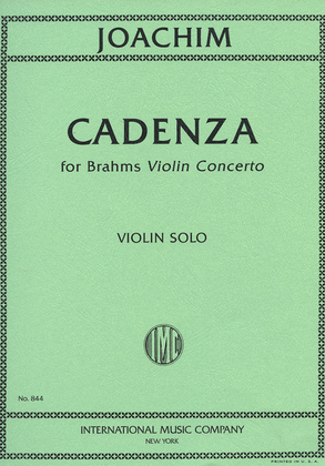 Cadenzas For Brahms'S Violin Concerto