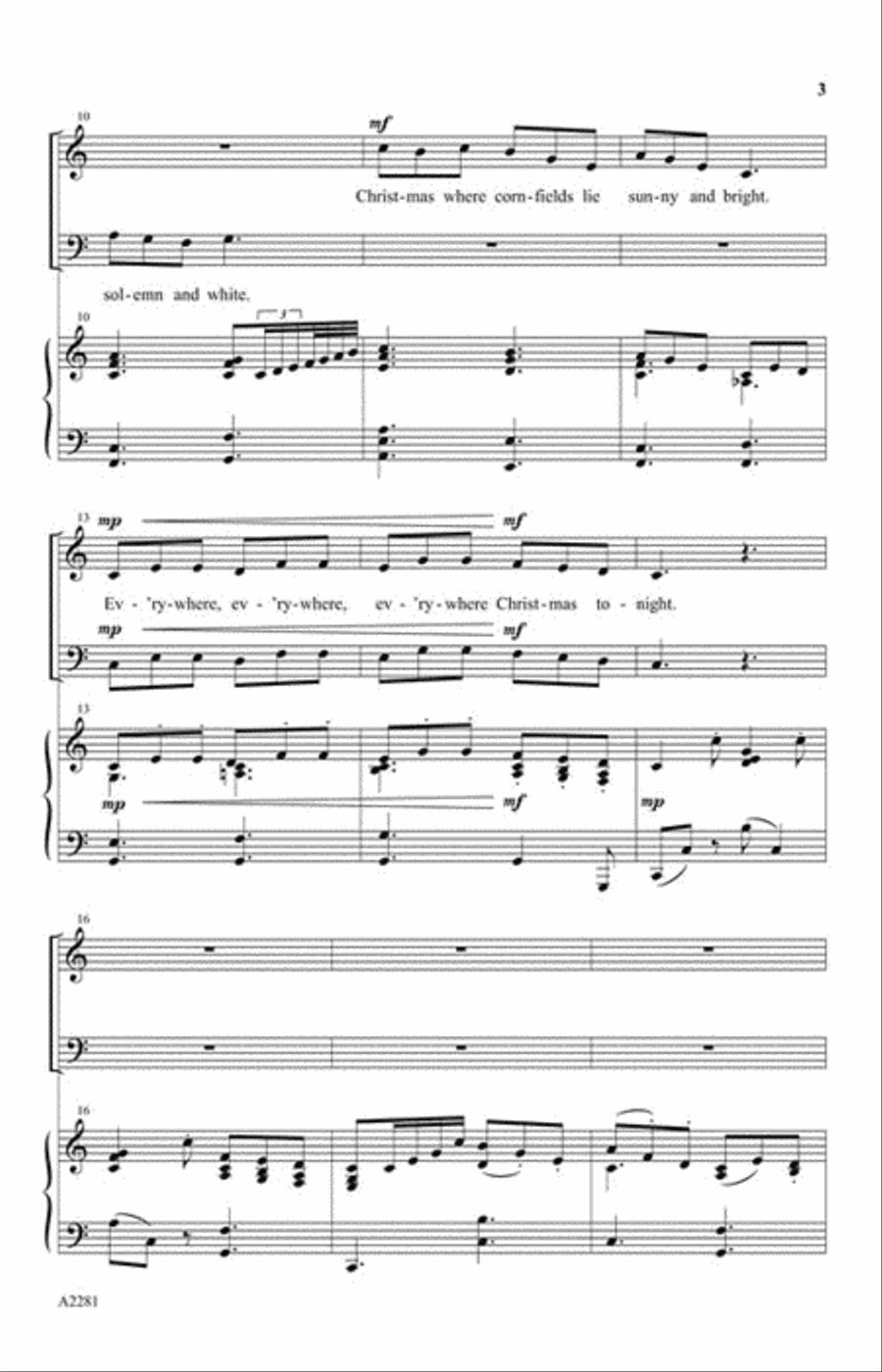 Everywhere Christmas Tonight 4-Part scores gallery preview page 3