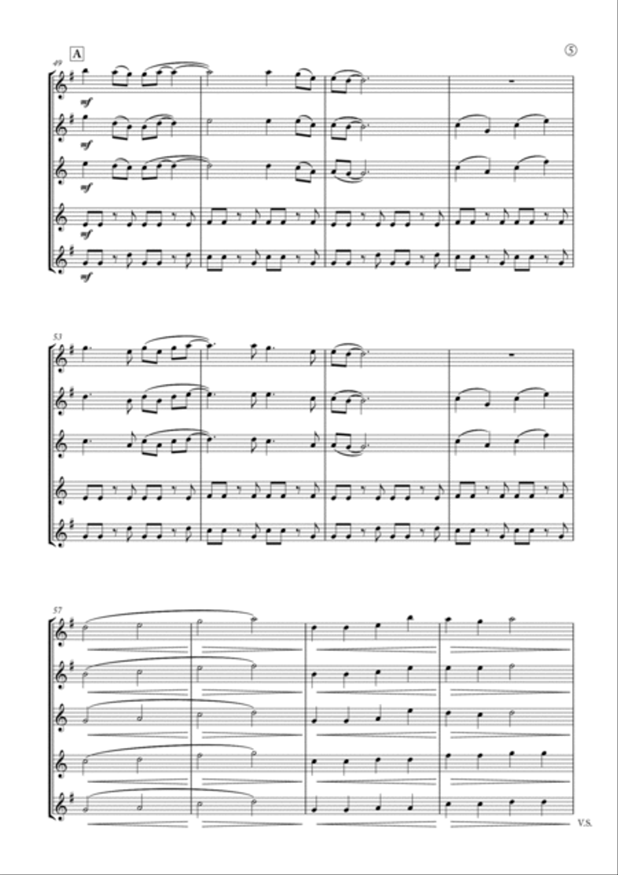 My Girl Saxophone Quintet scores gallery preview page 5