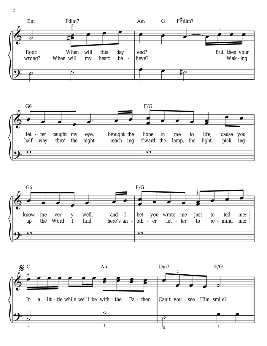 In A Little While In A Little While Easy Piano scores gallery preview page 2