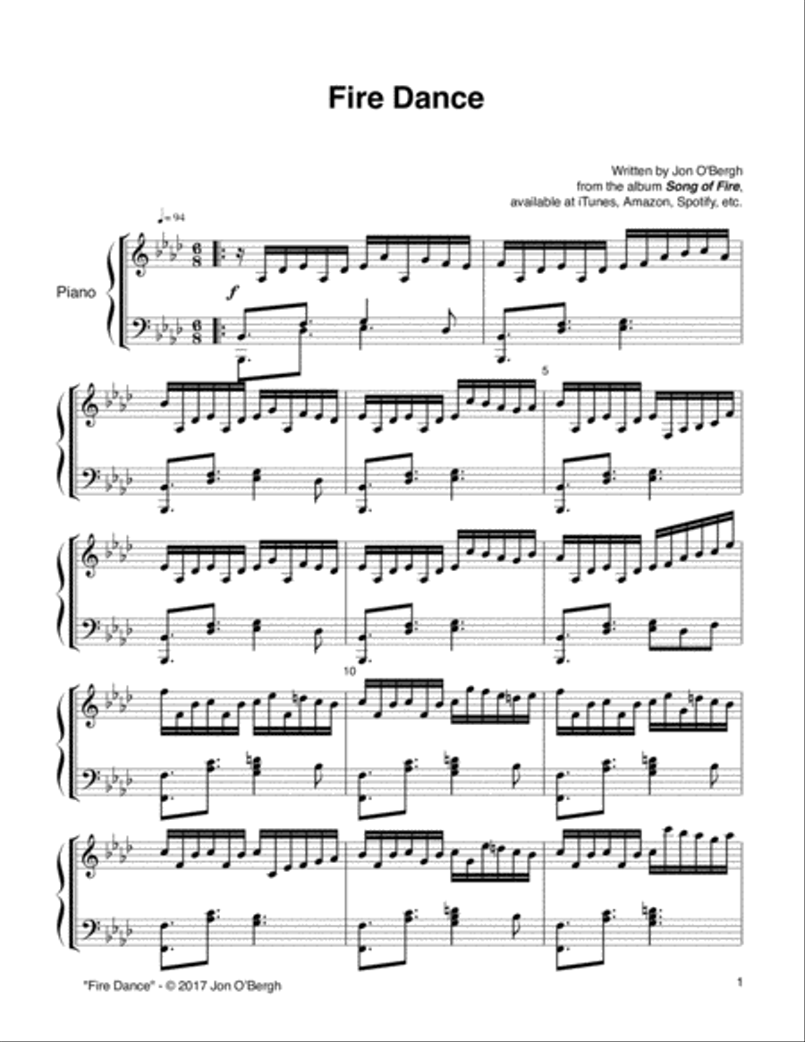 Fire Dance Piano Solo scores gallery preview page 2