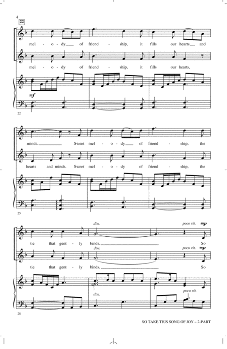 So Take This Song Of Joy 2-Part scores gallery preview page 3