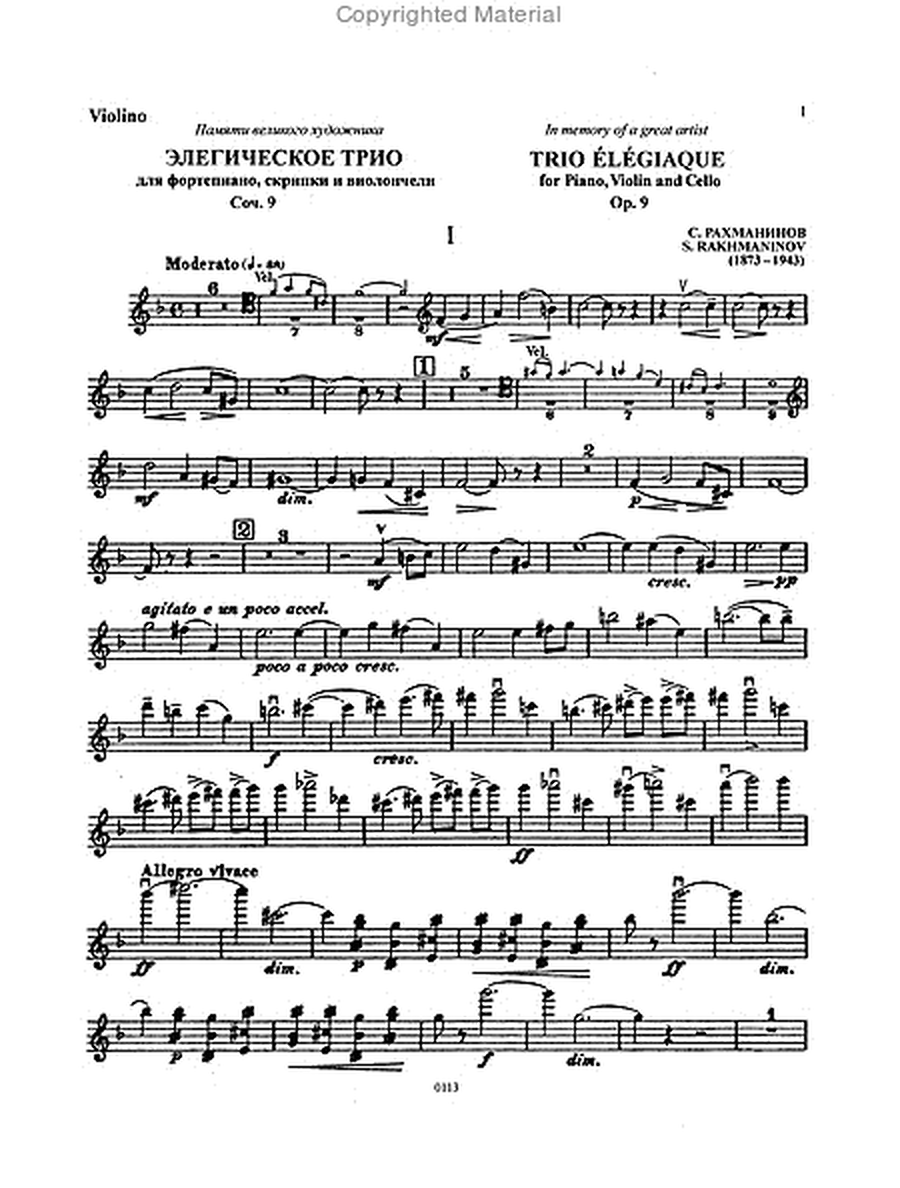 Trio Elegiaque Op. 9