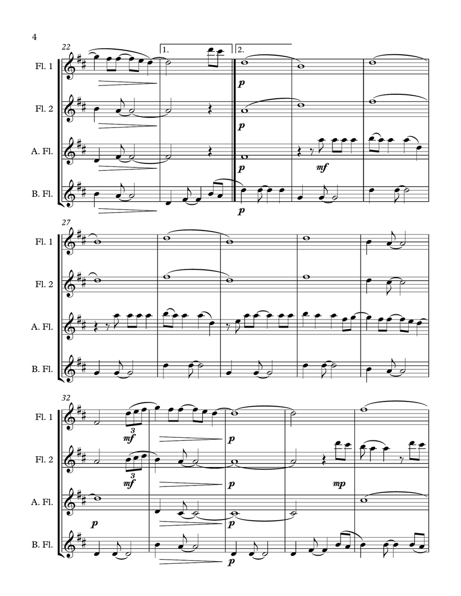 Fields Of Gold Woodwind Quartet scores gallery preview page 5