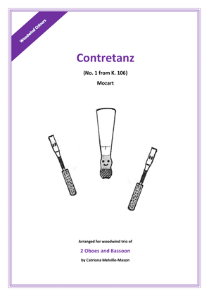 Book cover for Contretanz No. 1 from K106 (2 oboes and bassoon)