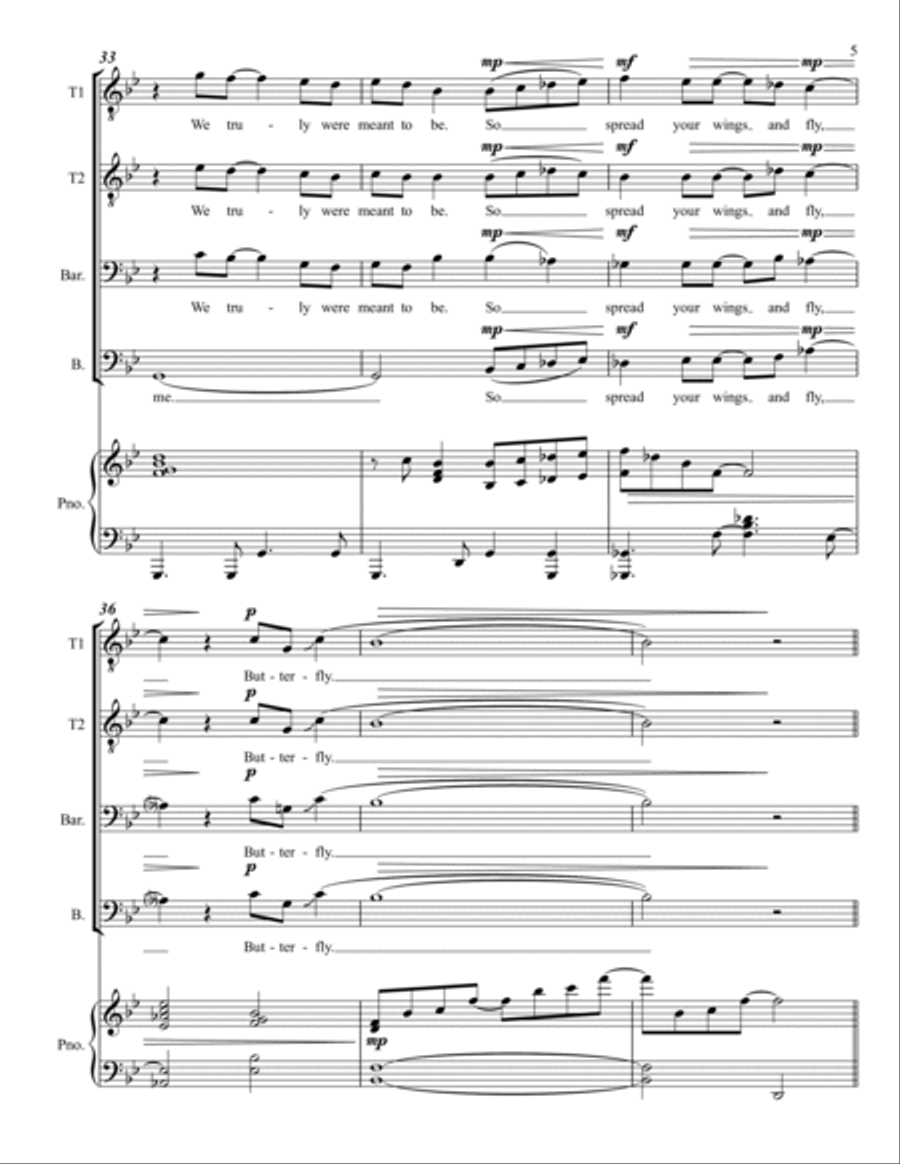Butterfly Butterfly TTBB scores gallery preview page 5