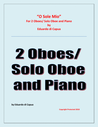 Book cover for O Sole Mio - 2 Oboes and Piano