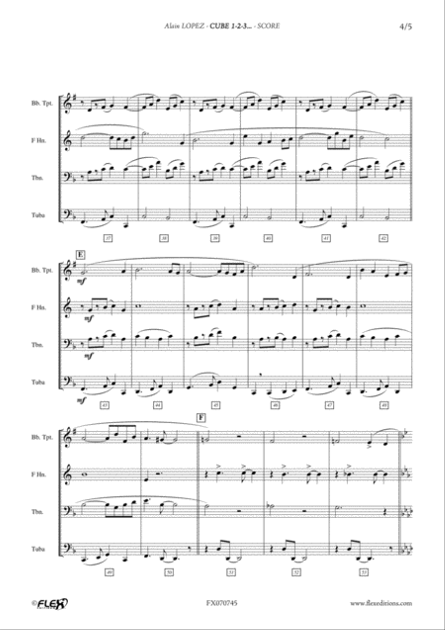 Cube 1-2-3... Brass Quartet scores gallery preview page 4