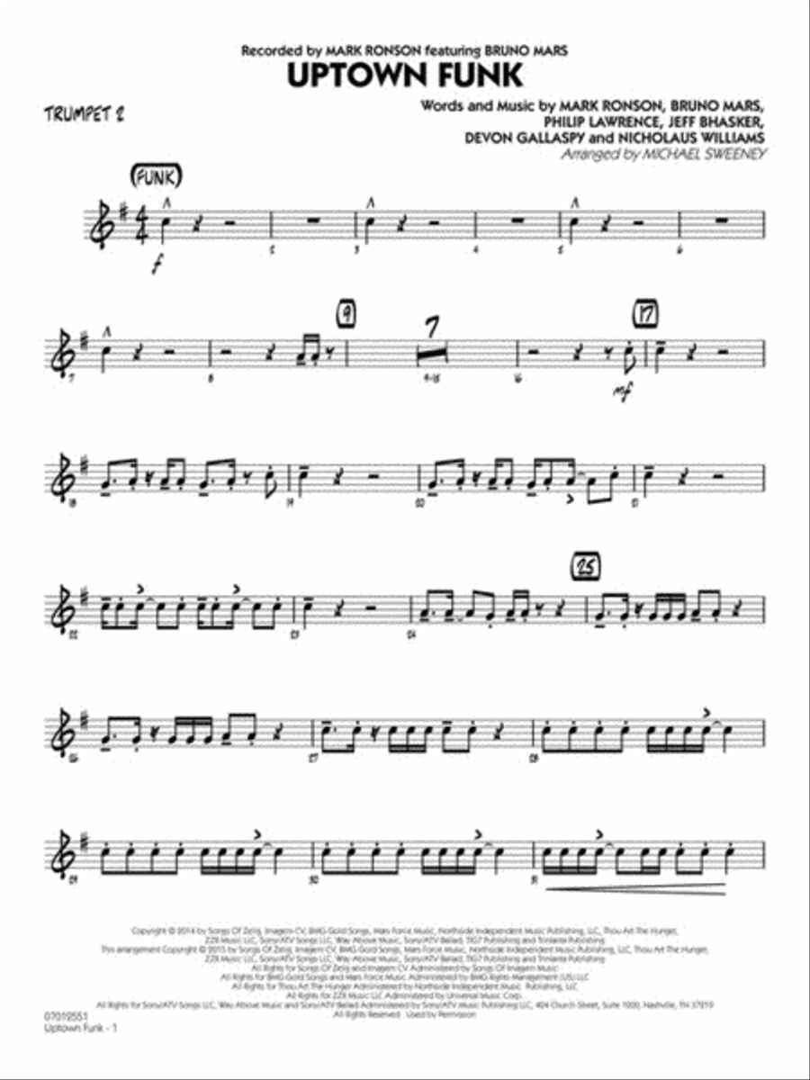 Uptown Funk Jazz Ensemble scores gallery preview page 5