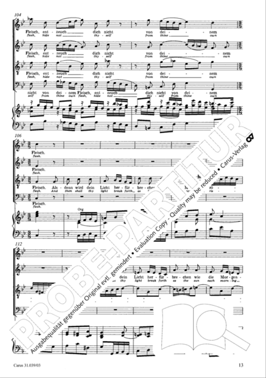 Give the hungry ones thy bread (Brich dem Hungrigen dein Brot) 4-Part scores gallery preview page 14
