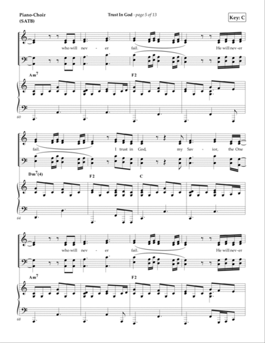 Trust In God Piano, Vocal, Guitar scores gallery preview page 5