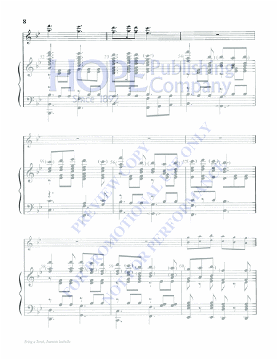 Bring a Torch, Jeanette Isabella 5-Octaves scores gallery preview page 8