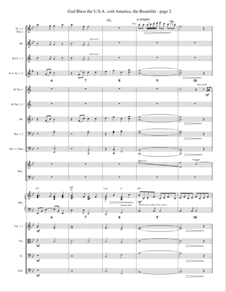 God Bless The U.S.A (with America, The Beautiful) - Choir scores gallery preview page 2