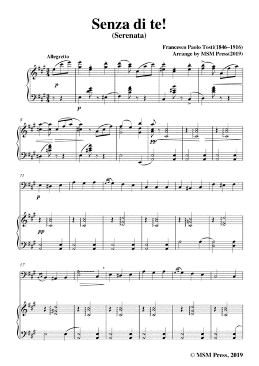 Tosti-Senza di te!, for Cello and Piano Piano scores gallery preview page 3