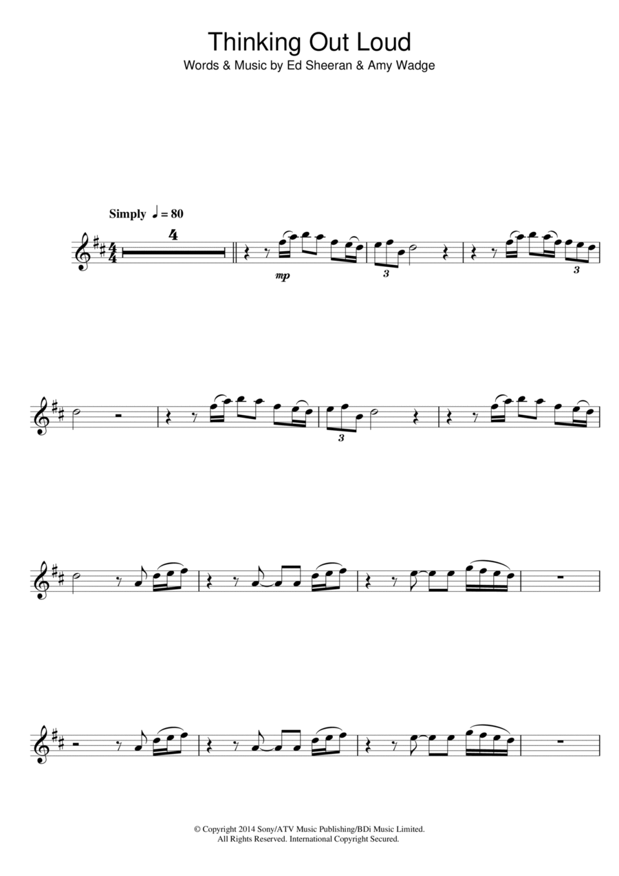 Thinking Out Loud Thinking Out Loud Flute Solo scores gallery preview page 1