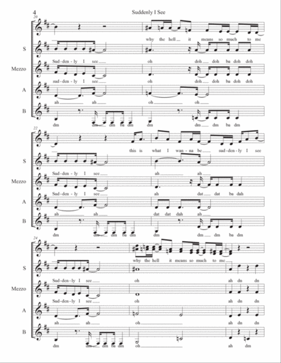 Suddenly I See SSAA scores gallery preview page 4