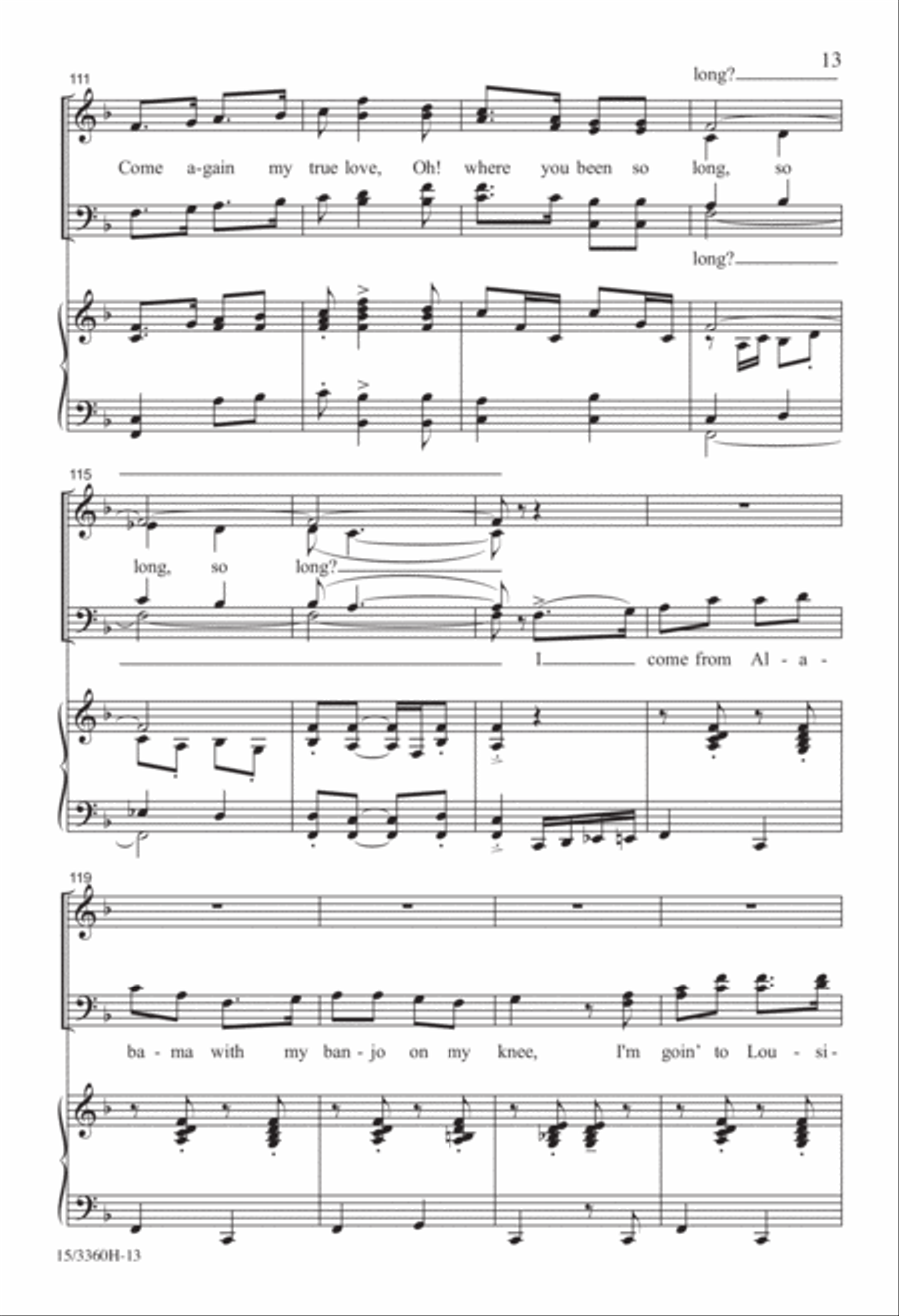 My Banjo on My Knee My Banjo on My Knee 4-Part scores gallery preview page 13