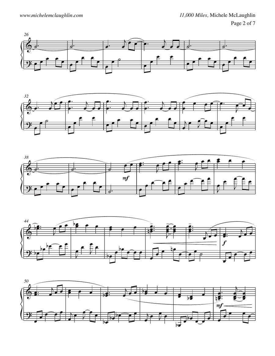 11,000 Miles Piano Solo scores gallery preview page 2