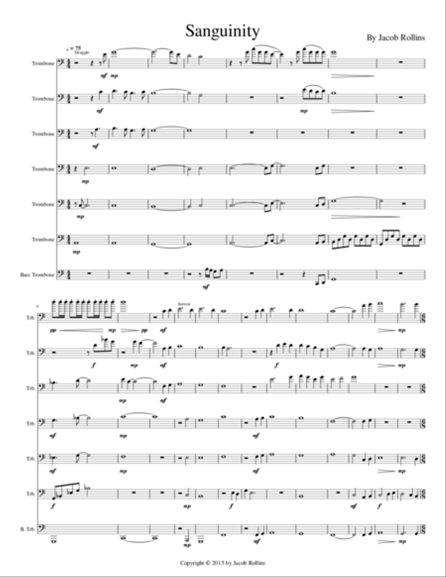 Sanguinity Trombone Solo scores gallery preview page 1