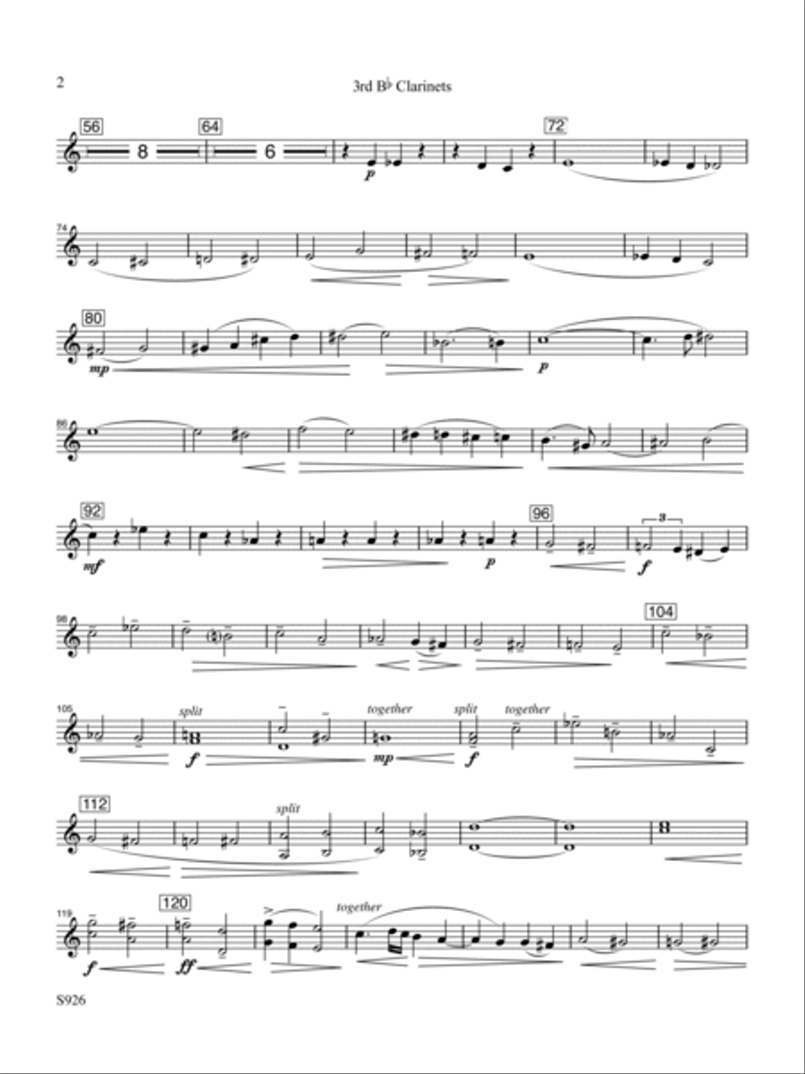 Spoon River - Clarinet 3 Spoon River - Clarinet 3 Concert Band scores gallery preview page 2