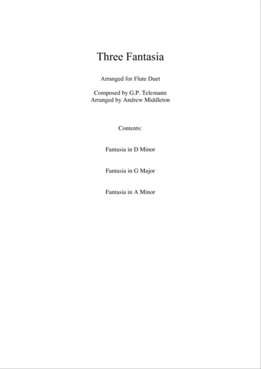Three Fantasias arranged for Flute Duet Flute Duet scores gallery preview page 2