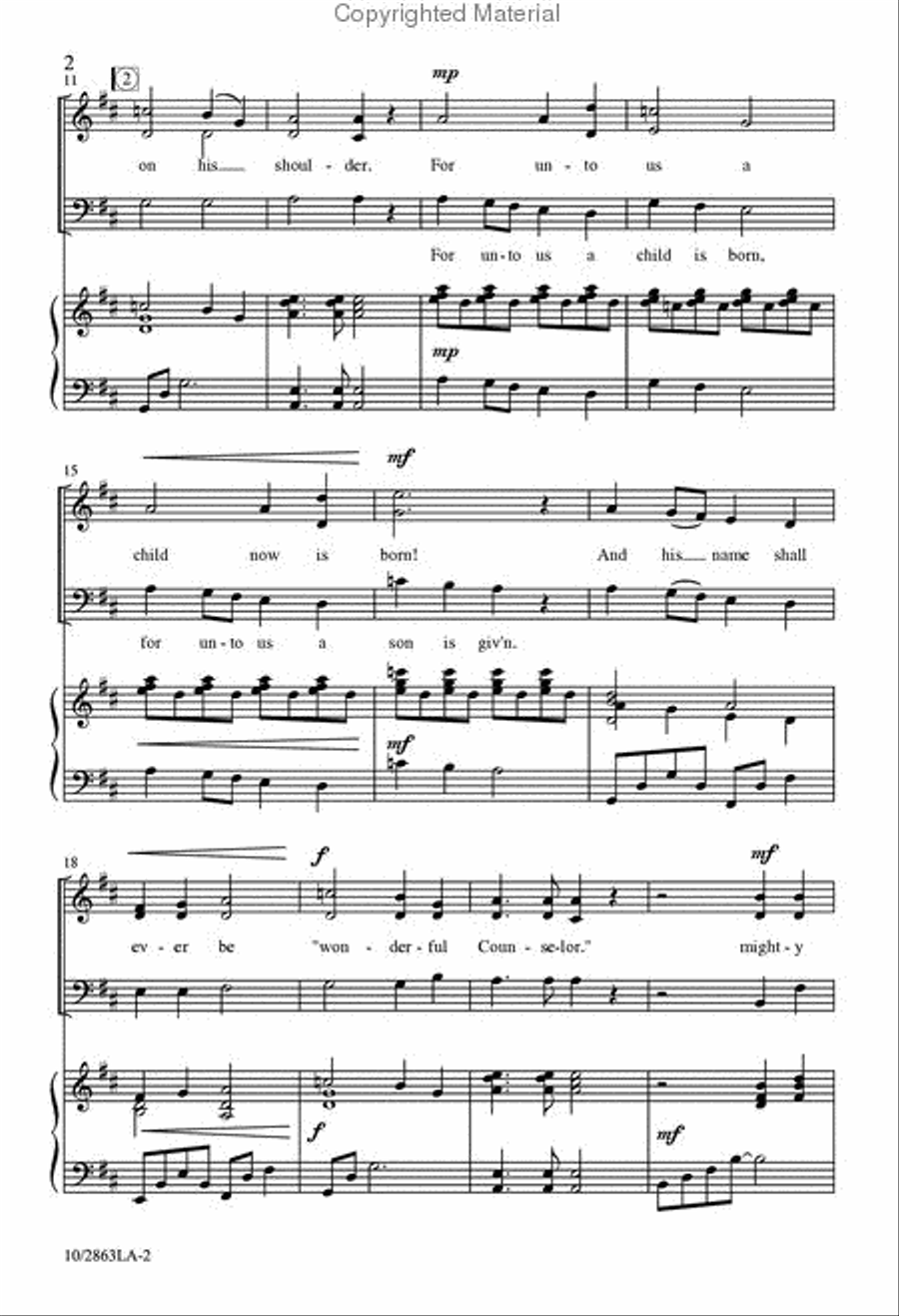 For Unto Us a Child is Born 3-Part scores gallery preview page 3