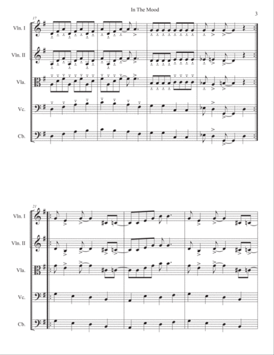 In The Mood In The Mood String Quartet scores gallery preview page 3