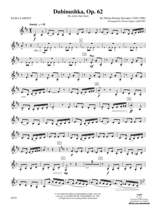 Dubinushka, Op. 62: 3rd B-flat Clarinet