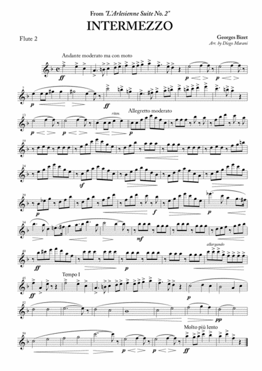 Intermezzo from "L'Arlesienne Suite No. 2" for Flute Quartet image number null