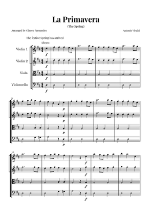 La Primavera (The Spring) by Vivaldi - String Quartet