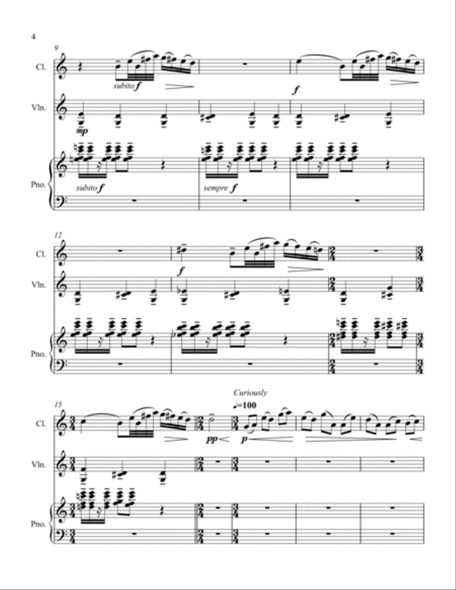 Jazz, Lightning and Paradise B-Flat Clarinet scores gallery preview page 4