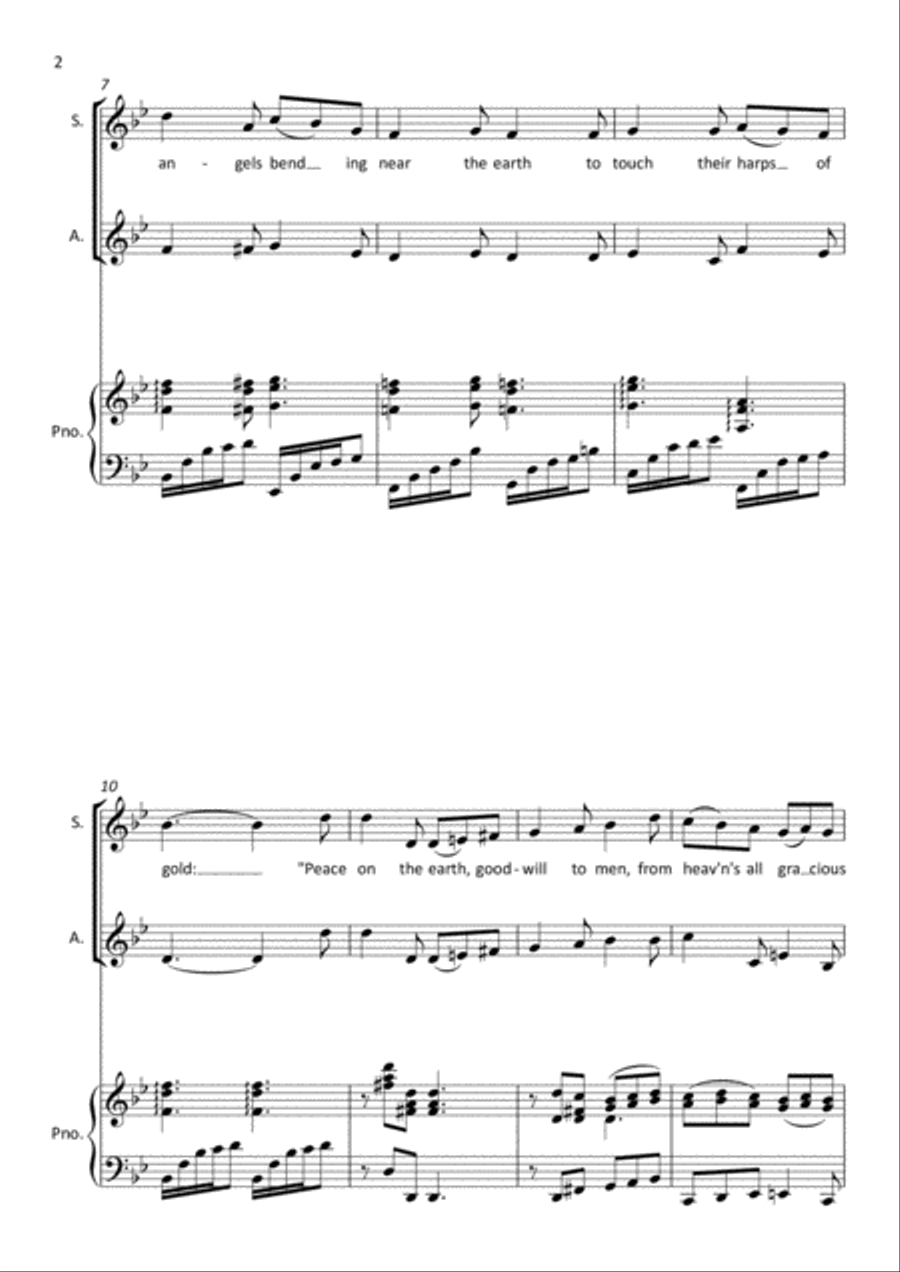 It Came Upon the Midnight Clear / Away in a Manger - SA - Two part Choir SA scores gallery preview page 2