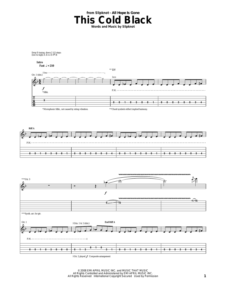 This Cold Black This Cold Black Acoustic Guitar scores gallery preview page 1