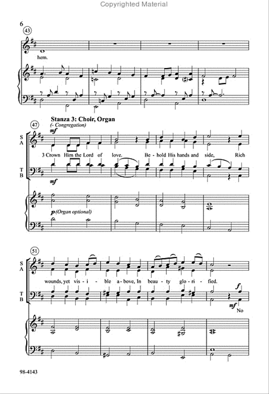 Crown Him with Many Crowns (Behnke) 4-Part scores gallery preview page 5
