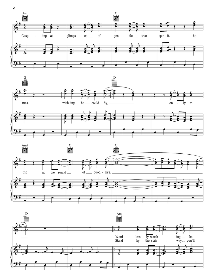 Helplessly Hoping Piano, Vocal, Guitar scores gallery preview page 2