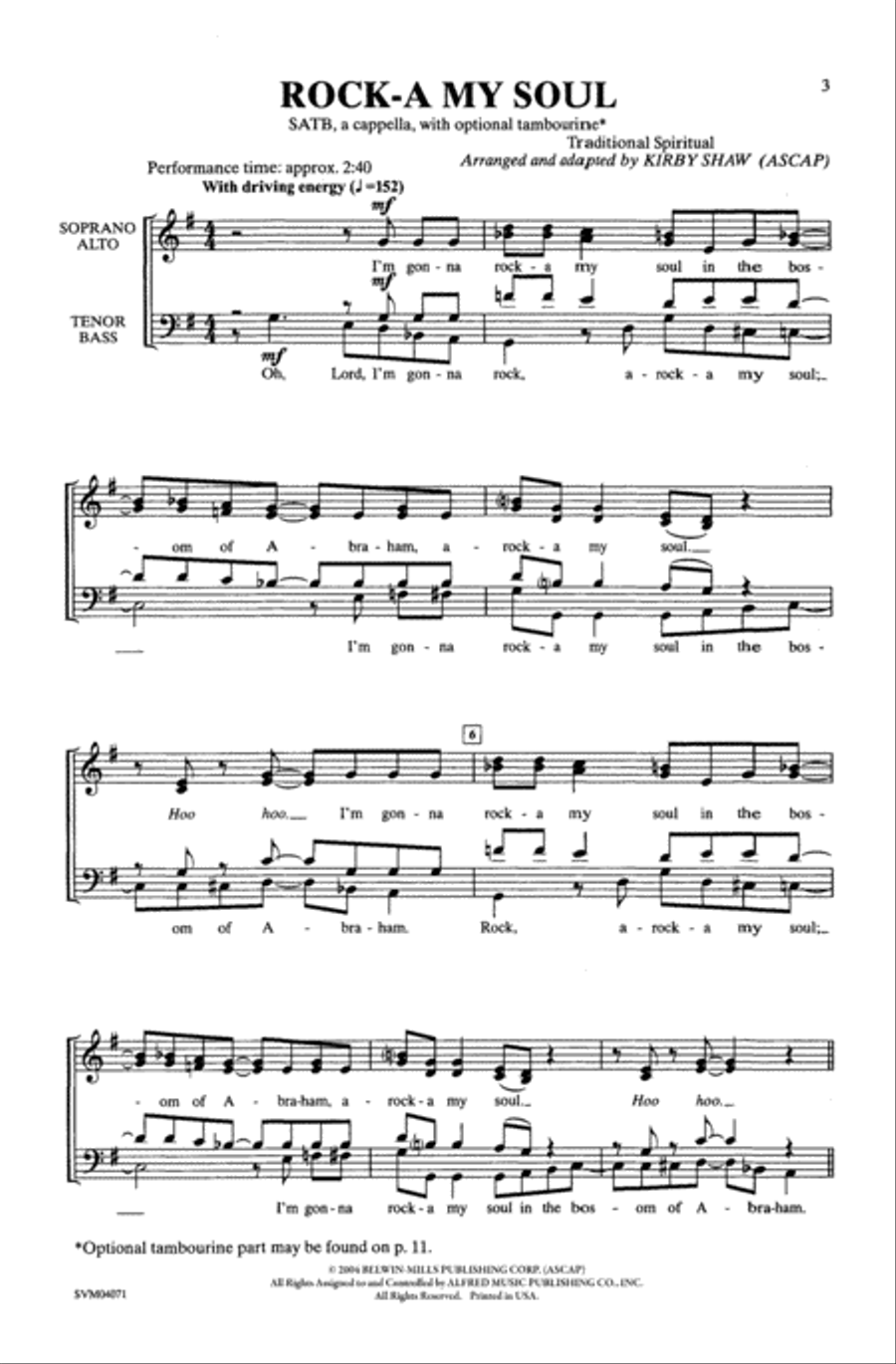 Rock-a My Soul Rock-a My Soul 4-Part scores gallery preview page 2