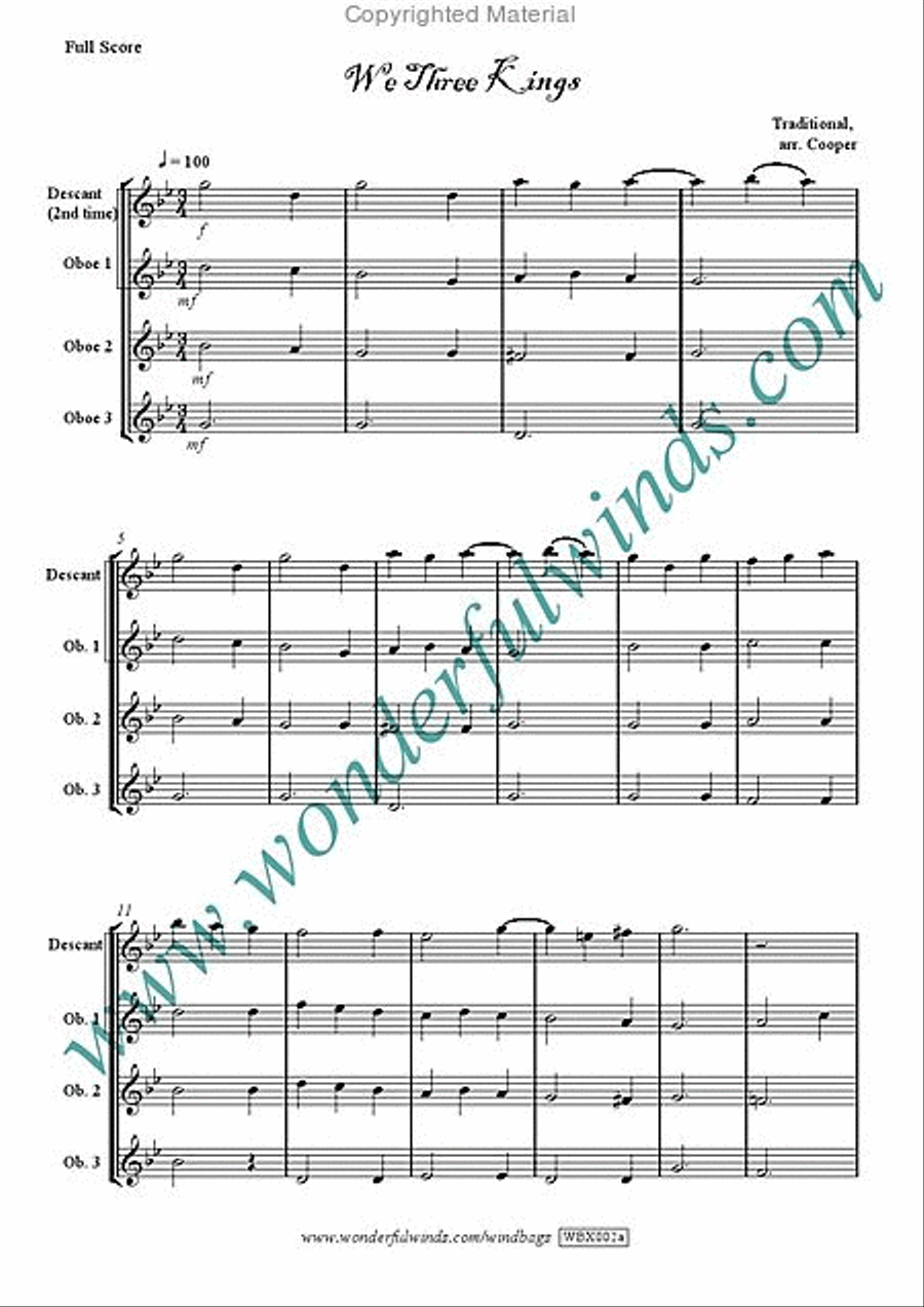 We Three Kings Woodwind Trio scores gallery preview page 2