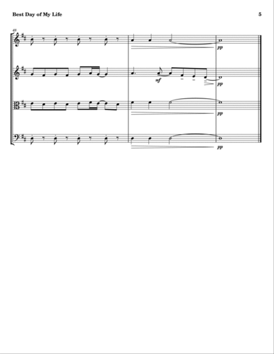 Best Day Of My Life Best Day Of My Life String Quartet scores gallery preview page 5