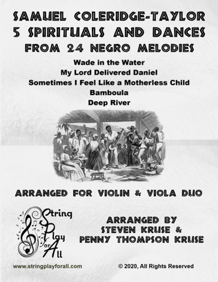 5 Spirituals and Dances from "24 Negro Melodies" for Violin and Viola
